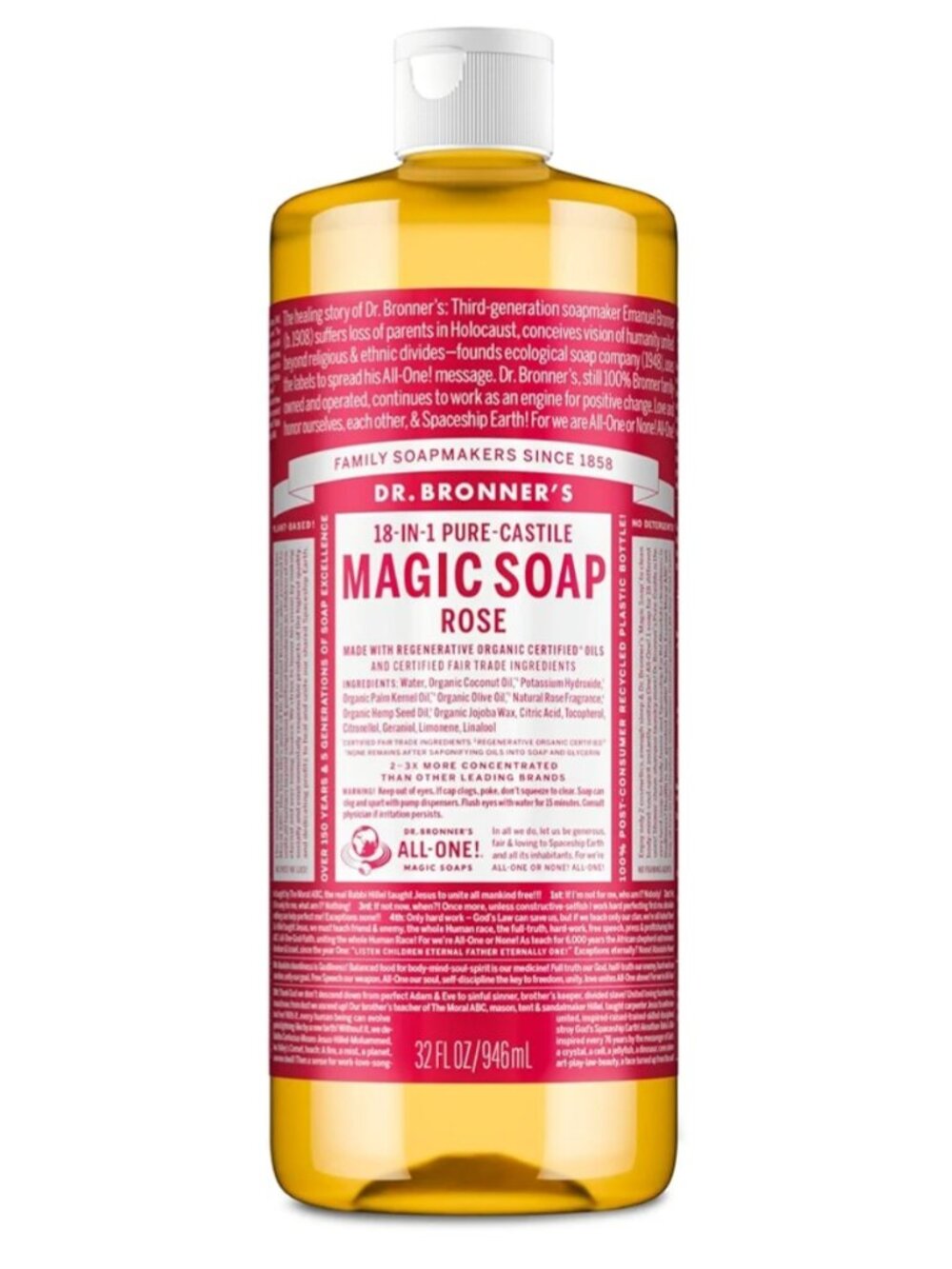 Dr. Bronner's Magic Soap Rose 32oz